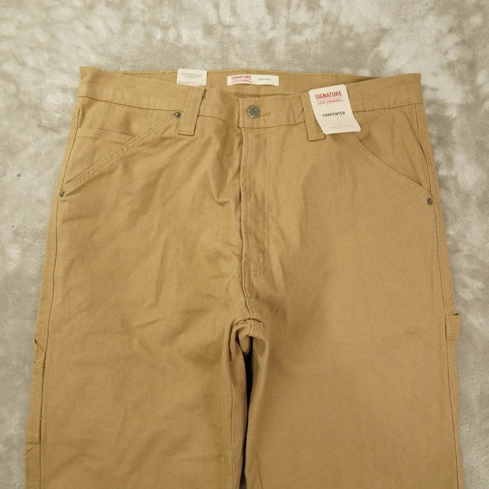 Levi Strauss Signature Carpenter Pants Men's 36x32 Tan Khaki NWT Workwear